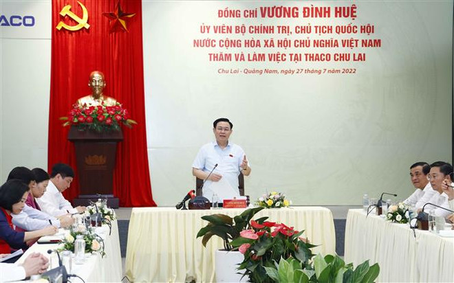 Chủ tịch Quốc hội Vương Đình Huệ phát biểu. (Ảnh: Doãn Tấn/TTXVN) Chủ tịch Quốc hội: Chủ trương phát triển kinh tế tư nhân là đúng đắn ảnh 2