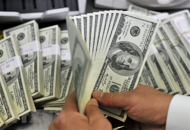 Nhân viên kiểm đồng USD. (Ảnh: AFP/TTXVN) Nguyên nhân nào khiến đồng bạc xanh tăng giá trở lại? ảnh 1