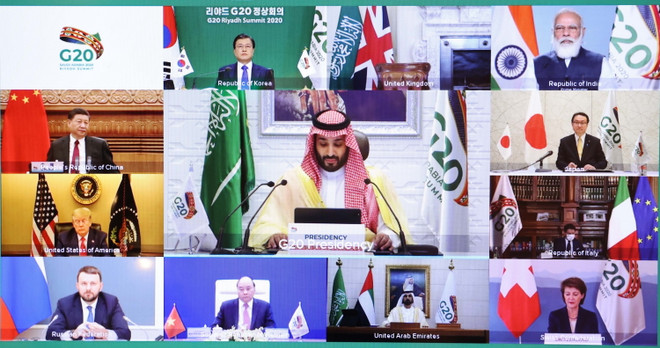 [Photo] Thủ tướng Nguyễn Xuân Phúc dự phiên thảo luận Hội nghị G20 ảnh 9