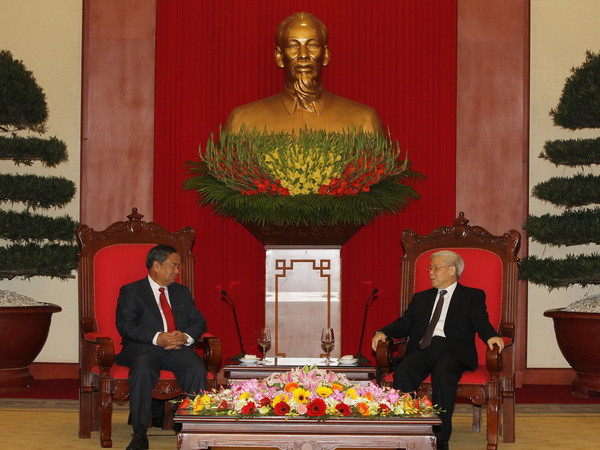 Tổng Bí thư tiếp Đoàn cấp cao Ban Tổ chức TW Đảng Lào ảnh 1