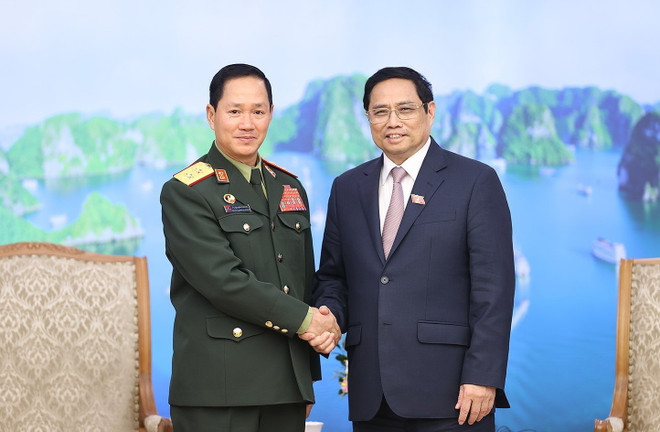 Hình ảnh Thủ tướng tiếp Tổng Tham mưu trưởng Quân đội nhân dân Lào ảnh 1