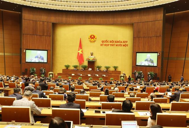 Tổng Bí thư, Chủ tịch nước Nguyễn Phú Trọng trình bày Báo cáo tổng kết công tác nhiệm kỳ 2016-2021 của Chủ tịch nước. (Ảnh: Dương Giang/TTXVN) Báo cáo tóm tắt tổng kết công tác nhiệm kỳ 2016-2021 của Chủ tịch nước ảnh 2