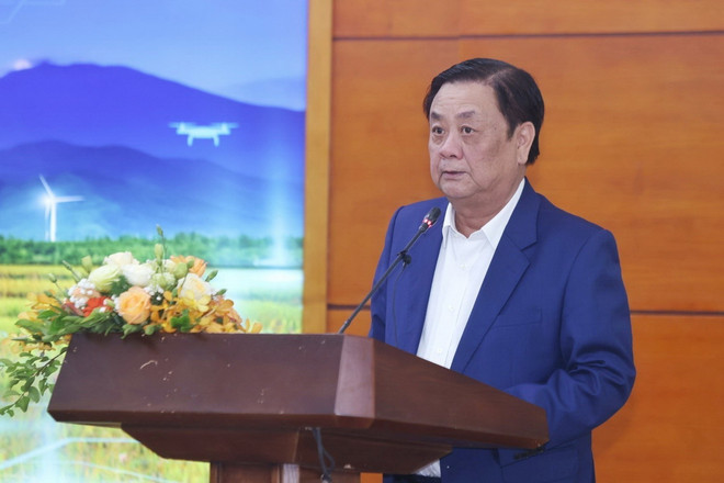 Bộ trưởng Bộ Nông nghiệp và Phát triển Nông thôn Lê Minh Hoan phát biểu. (Ảnh: Tuấn Anh/TTXVN) ttxvn_Bo truong Le Minh Hoan ve chuyen doi so.jpg