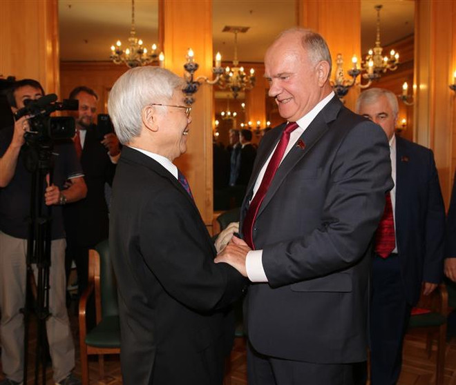 Tổng Bí thư Nguyễn Phú Trọng tiếp Chủ tịch Đảng Cộng sản Liên bang Nga ảnh 1