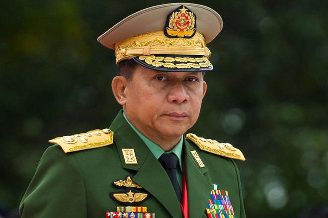 Thống tướng Min Aung Hlaing. (Nguồn: AFP) Lãnh đạo chính quyền quân sự Myanmar thăm ''cá nhân'' Nga ảnh 1