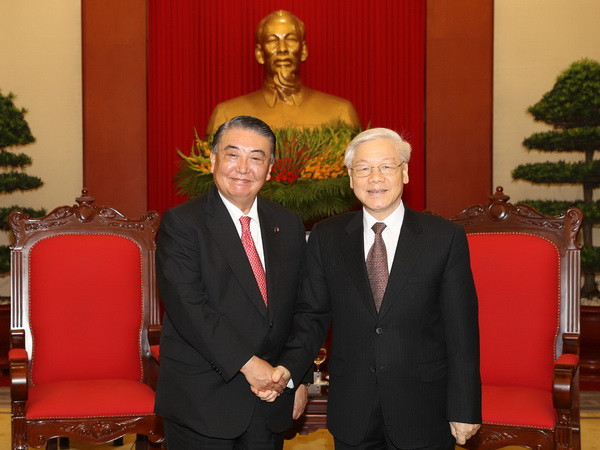 Tổng Bí thư Nguyễn Phú Trọng tiếp Chủ tịch Hạ viện Nhật Bản ảnh 1