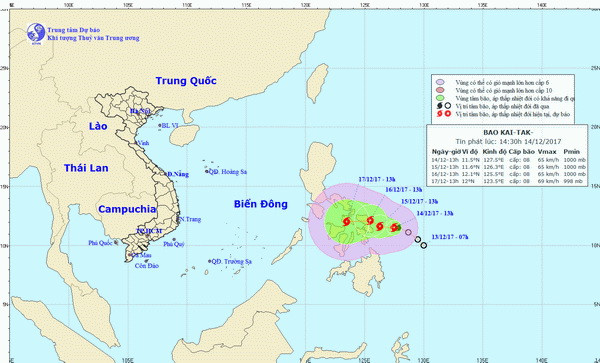 Bão Kai-tak di chuyển chậm theo hướng Tây, diễn biến phức tạp ảnh 1