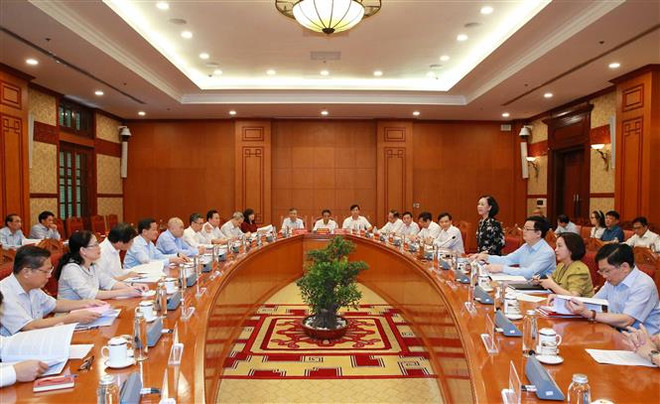 Thường trực Ban Bí thư chủ trì giao ban với các ban cán sự Đảng ở TW ảnh 2