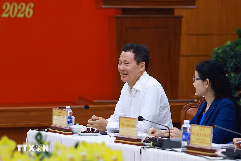 Bí thư Thành uỷ Đồng Nai Vũ Hồng Văn tại buổi làm việc. (Ảnh: Dương Giang/TTXVN)