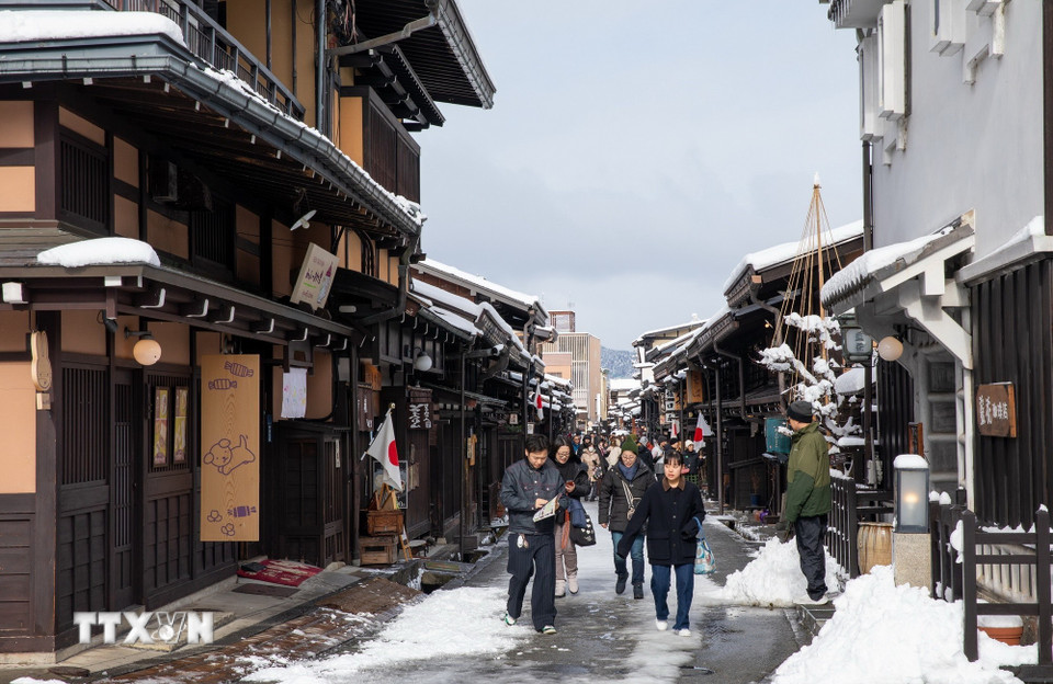 Dãy phố Sanmachi Suji với nhiều ngôi nhà cổ được bảo tồn nguyên vẹn. (Ảnh: Xuân Giao/TTXVN)
