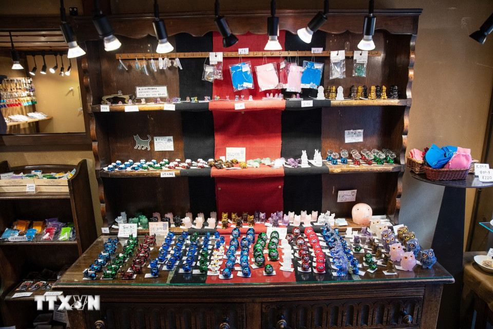 Phố cổ Takayama nổi tiếng với các xưởng rượu sake lâu đời, cửa hàng thủ công mỹ nghệ và đặc sản địa phương. (Ảnh: Xuân Giao/TTXVN)