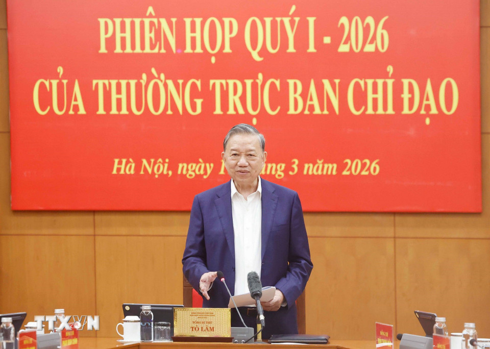 Tổng Bí thư Tô Lâm phát biểu. (Ảnh: Thống Nhất/TTXVN)