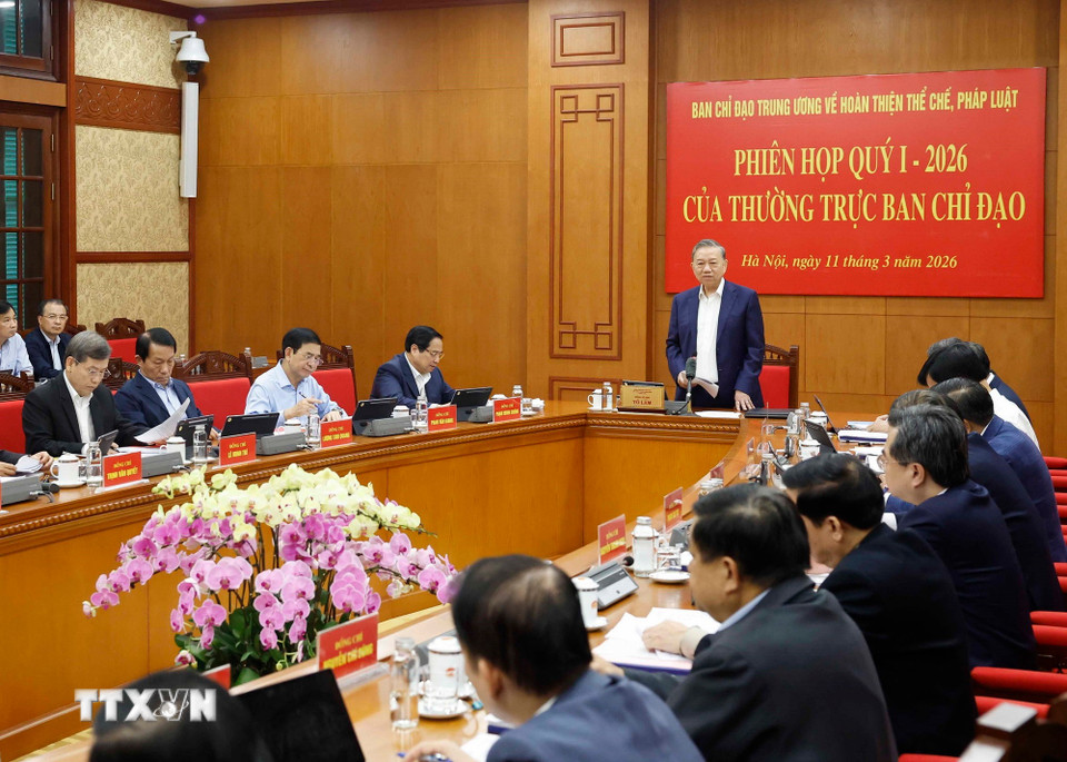 Tổng Bí thư Tô Lâm phát biểu. (Ảnh: Thống Nhất/TTXVN)