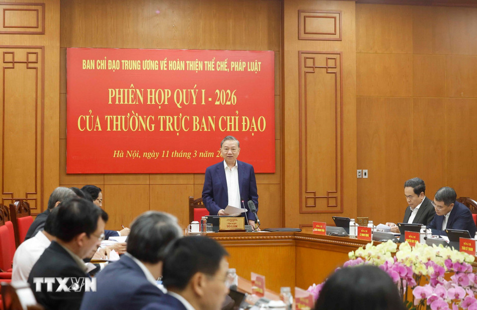 Tổng Bí thư Tô Lâm phát biểu. (Ảnh: Thống Nhất/TTXVN)