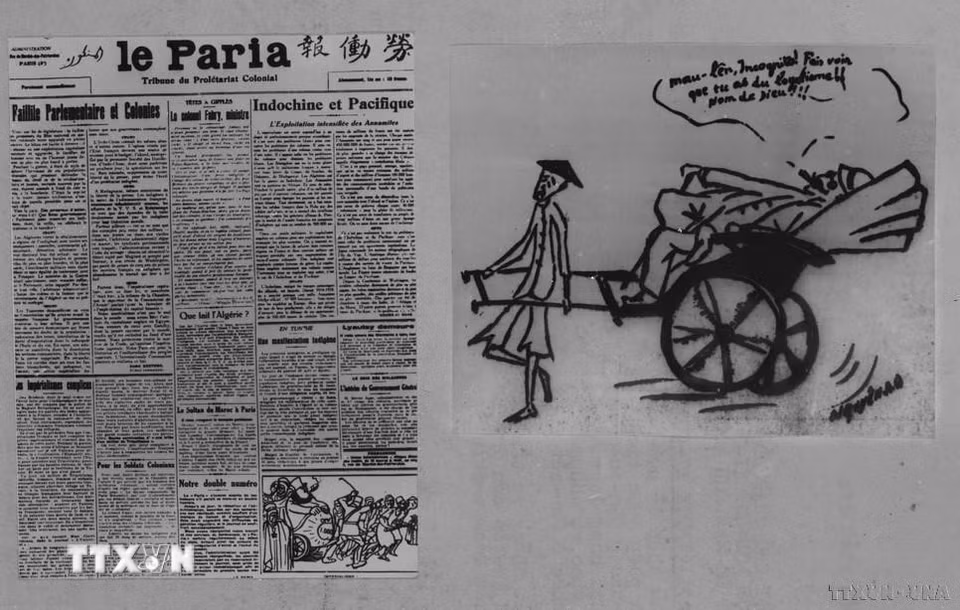 Năm 1921, để tập hợp các lực lượng cùng chí hướng, Nguyễn Ái Quốc tham gia sáng lập Hội Liên hiệp thuộc địa. Hội ra tờ báo "Người cùng khổ" (Le Paria) làm cơ quan ngôn luận. Nguyễn Ái Quốc vừa là chủ bút, vừa là phóng viên, vừa là người biên tập chính. Báo "Người cùng khổ" phát hành trong những năm 1922 -1924, kêu gọi và tổ chức các dân tộc bị áp bức vùng lên giải phóng. (Ảnh: Tư liệu TTXVN)