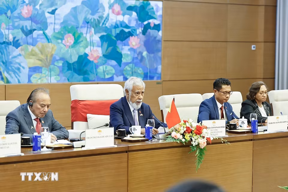 Thủ tướng nước Cộng hòa Dân chủ Timor-Leste Kay Rala Xanana Gusmão phát biểu. (Ảnh: Doãn Tấn/TTXVN)