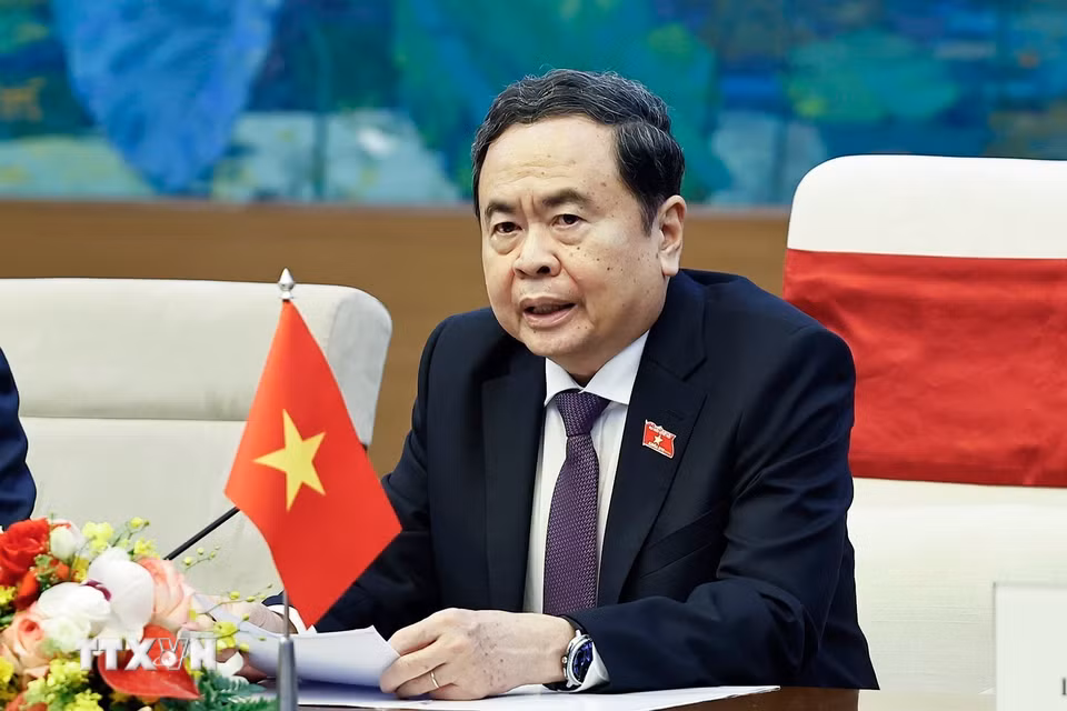 Chủ tịch Quốc hội Trần Thanh Mẫn phát biểu. (Ảnh: Doãn Tấn/TTXVN)