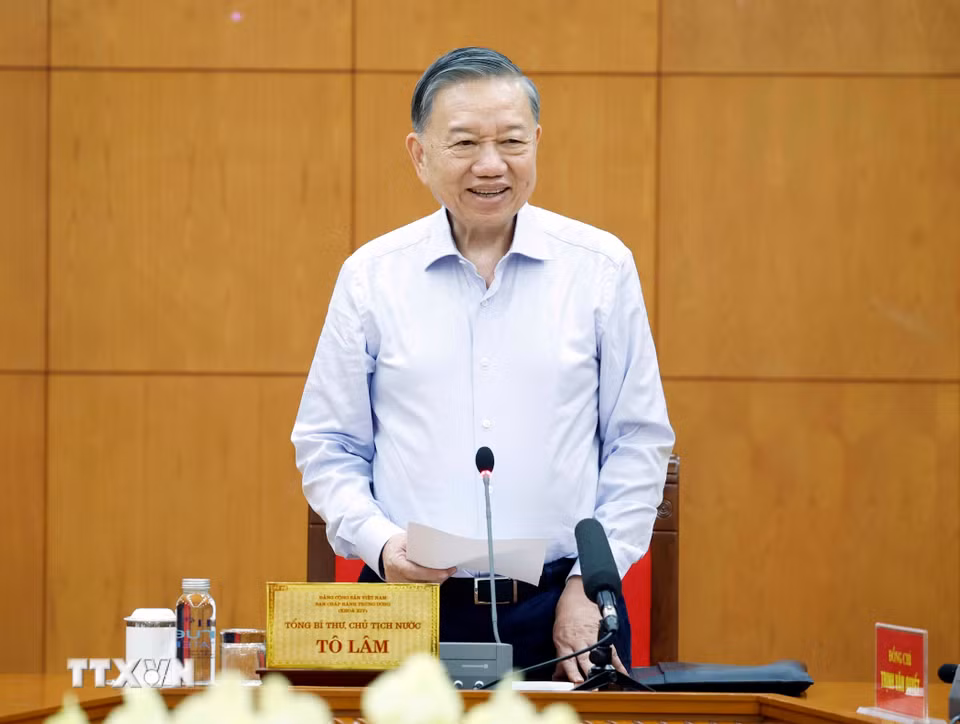 Tổng Bí thư, Chủ tịch nước Tô Lâm phát biểu. (Ảnh: Thống Nhất/TTXVN)