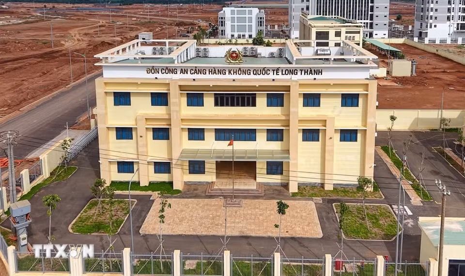 Đồn Công an tại sân bay Long Thành. (Ảnh: Công Phong/TTXVN)