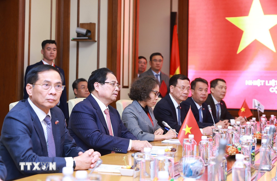 Thủ tướng Phạm Minh Chính gặp ông Sergei Kudryashov, Tổng Giám đốc Công ty Zarubezhneft. (Ảnh: Dương Giang/TTXVN)