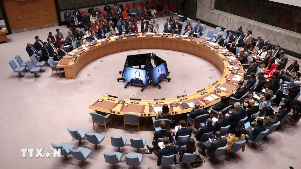 Các nước ủy viên Hội đồng Bảo an thảo luận về vụ Mỹ tấn công và bắt giữ Tổng thống Venezuela. (Ảnh: Thanh Tuấn/TTXVN)