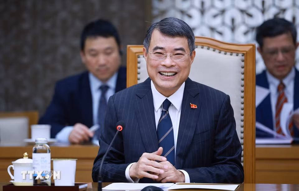 Thủ tướng Lê Minh Hưng tiếp Đoàn đại biểu Ban Tổ chức Trung ương Đảng Nhân dân Cách mạng Lào. (Ảnh: Dương Giang/TTXVN)