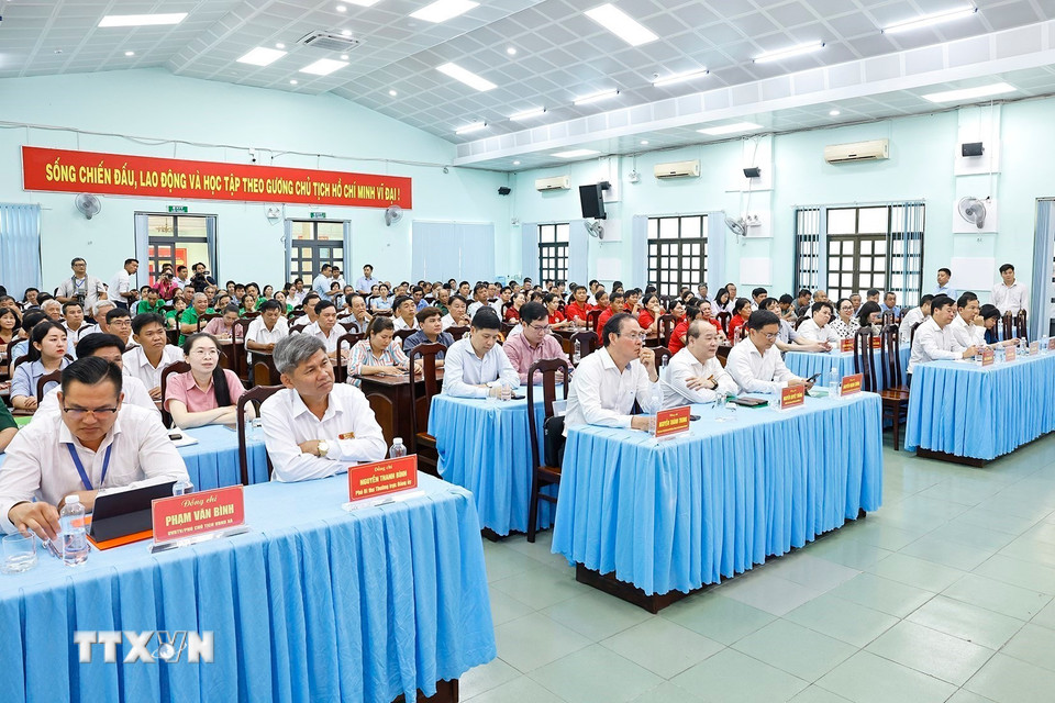 Cử tri xã Tân An Hội dự hội nghị. (Ảnh: Doãn Tấn/TTXVN)