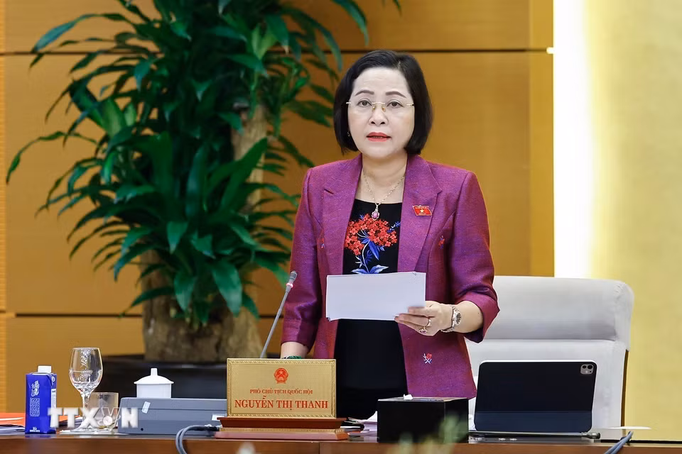 Phó Chủ tịch Quốc hội Nguyễn Thị Thanh phát biểu. (Ảnh: Doãn Tấn/TTXVN)