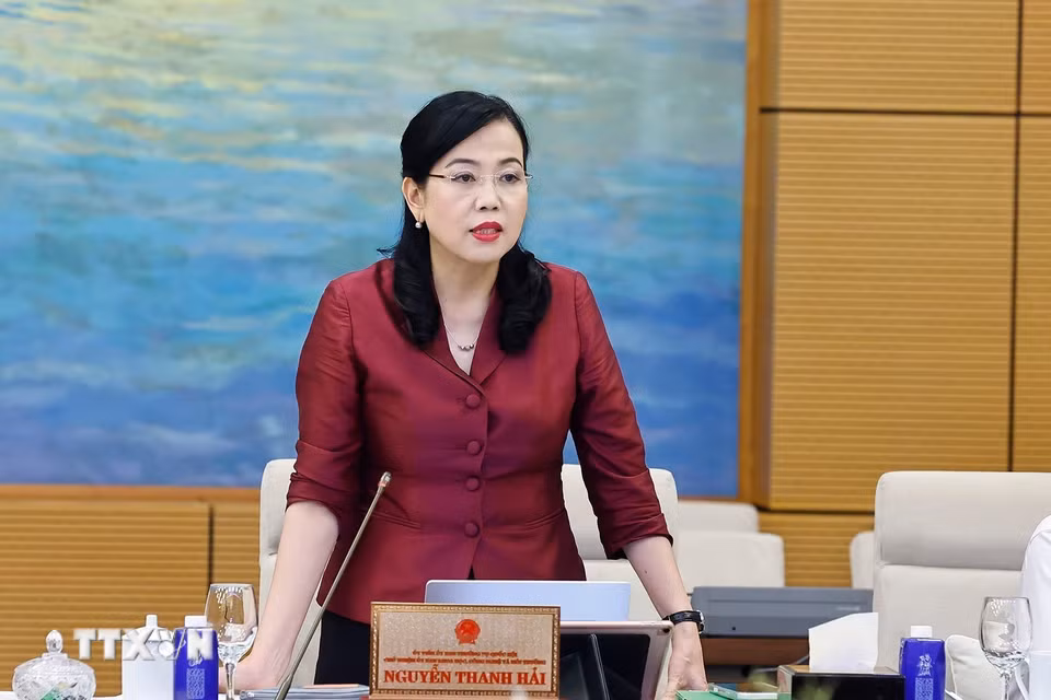Chủ nhiệm Ủy ban Khoa học, Công nghệ và Môi trường của Quốc hội Nguyễn Thanh Hải phát biểu. (Ảnh: Doãn Tấn/TTXVN)