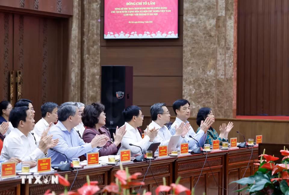 Các đại biểu tham dự cuộc làm việc. (Ảnh: Thống Nhất/TTXVN)