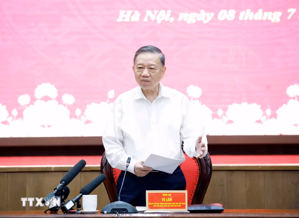 Tổng Bí thư, Chủ tịch nước Tô Lâm phát biểu chỉ đạo. (Ảnh: Thống Nhất/TTXVN)