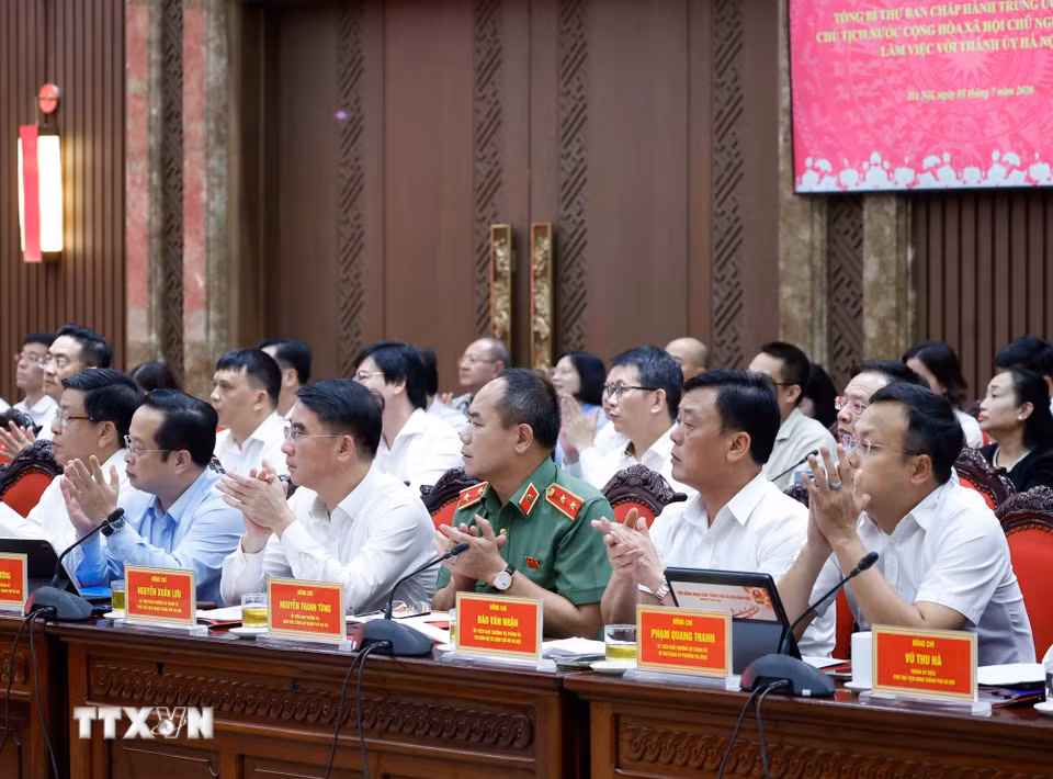 Các đại biểu tham dự cuộc làm việc. (Ảnh: Thống Nhất/TTXVN)