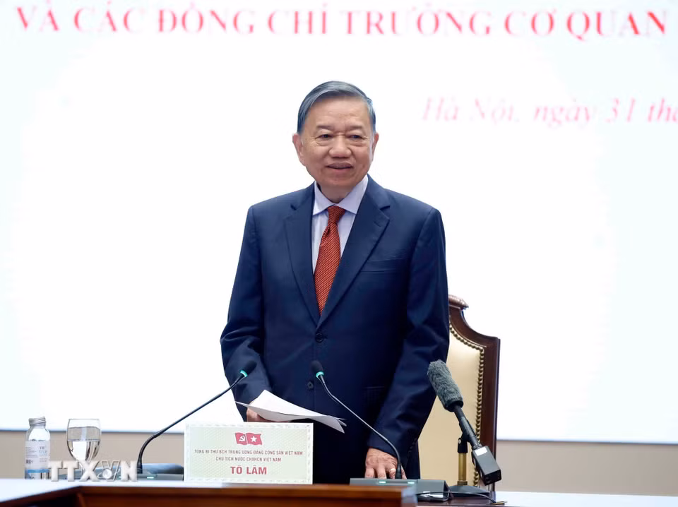 Tổng Bí thư, Chủ tịch nước Tô Lâm phát biểu. (Ảnh: Thống Nhất/TTXVN)