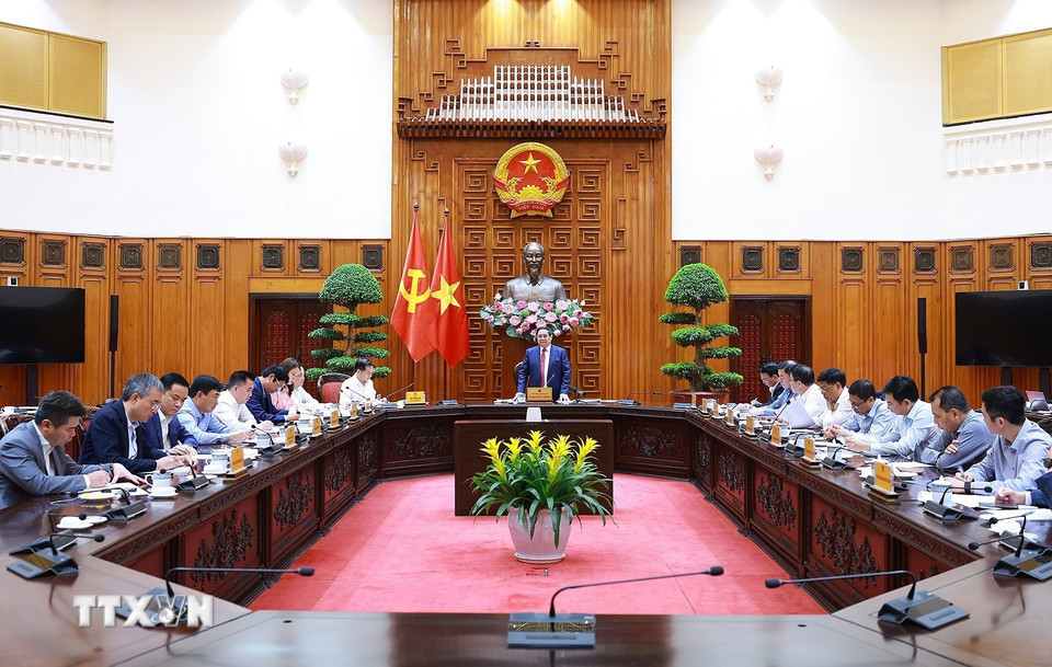 Thủ tướng Phạm Minh Chính chủ trì họp Tổ công tác bảo đảm an ninh Bet88 free 100 tỷ lệ trả thưởng cực hấp dẫn trước diễn biến phức tạp của cuộc xung đột Bet88011.com bắn cá đổi thưởng tại Trung Đông. (Ảnh: Dương Giang/TTXVN)