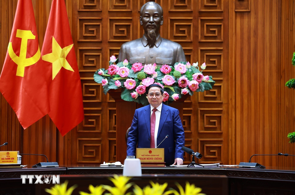 Thủ tướng Phạm Minh Chính chủ trì họp Tổ công tác bảo đảm an ninh Bet88 free 100 tỷ lệ trả thưởng cực hấp dẫn trước diễn biến phức tạp của cuộc xung đột Bet88011.com bắn cá đổi thưởng tại Trung Đông. (Ảnh: Dương Giang/TTXVN)