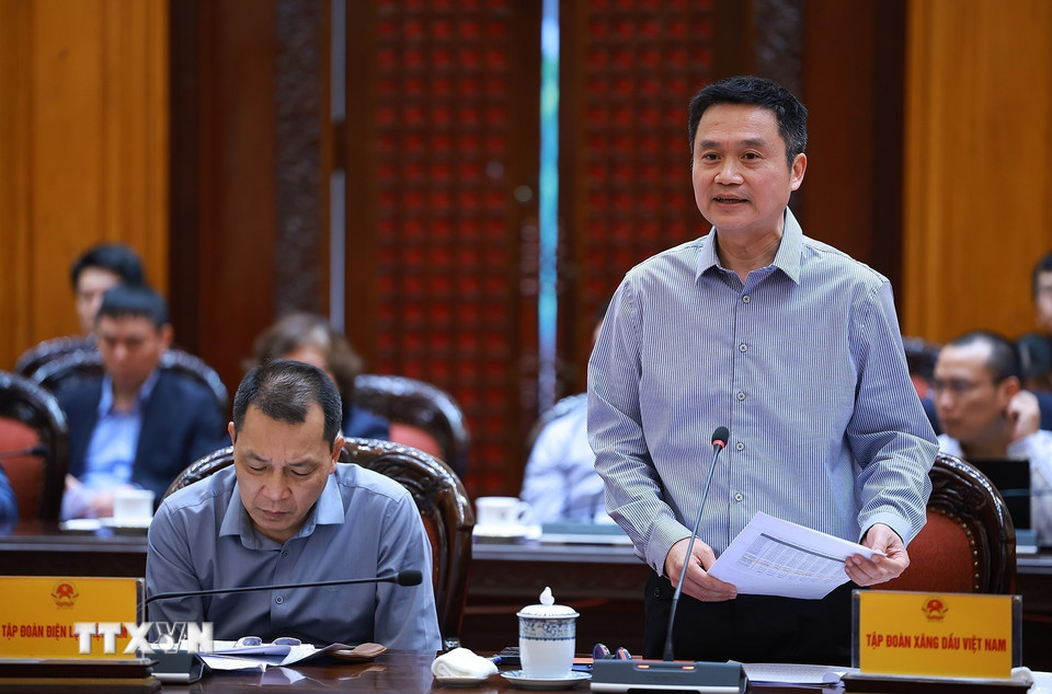 Chủ tịch Tập đoàn Xăng dầu Việt Nam Phạm Văn Thanh phát biểu. (Ảnh: Dương Giang/TTXVN)