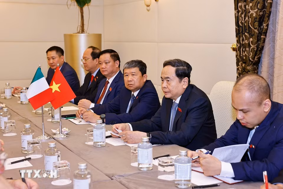 Chủ tịch Quốc hội Trần Thanh Mẫn phát biểu. (Ảnh: Doãn Tấn/TTXVN)
