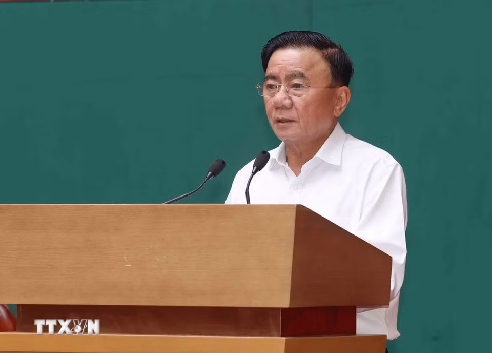 Đồng chí Trần Cẩm Tú, Ủy viên Bộ Chính trị, Thường trực Ban Bí thư phát biểu chỉ đạo hội thảo. (Ảnh: Phương Hoa/TTXVN)