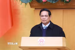 Thủ tướng Phạm Minh Chính chủ trì cuộc họp. (Ảnh: Dương Giang/TTXVN)