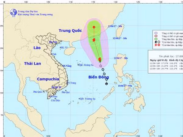 Bão Merbok cách quần đảo Hoàng Sa khoảng 440km về phía Đông ảnh 1