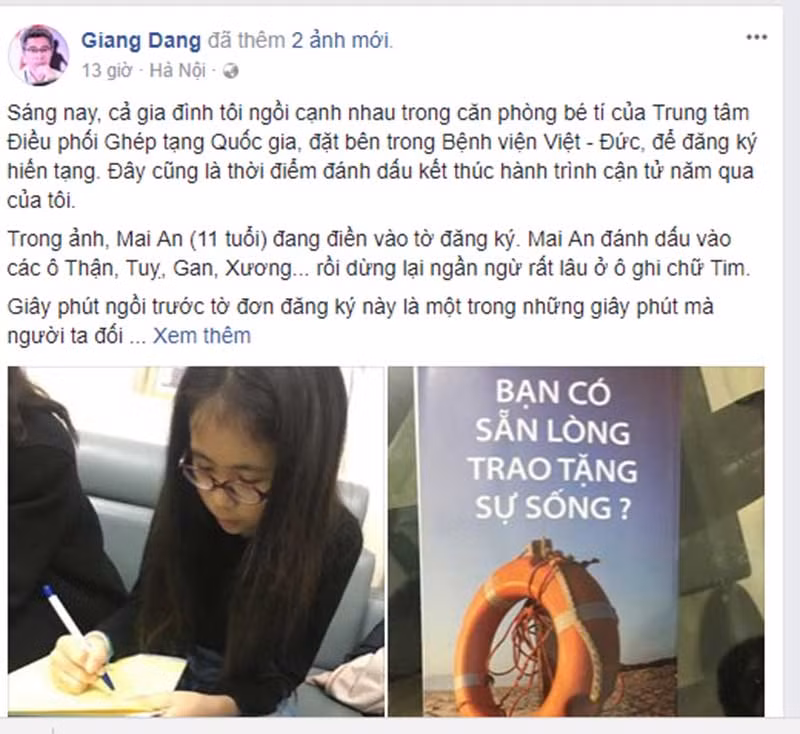 Câu chuyện về cô bé vị thành niên đầu tiên Việt Nam đăng ký hiến tạng ảnh 2