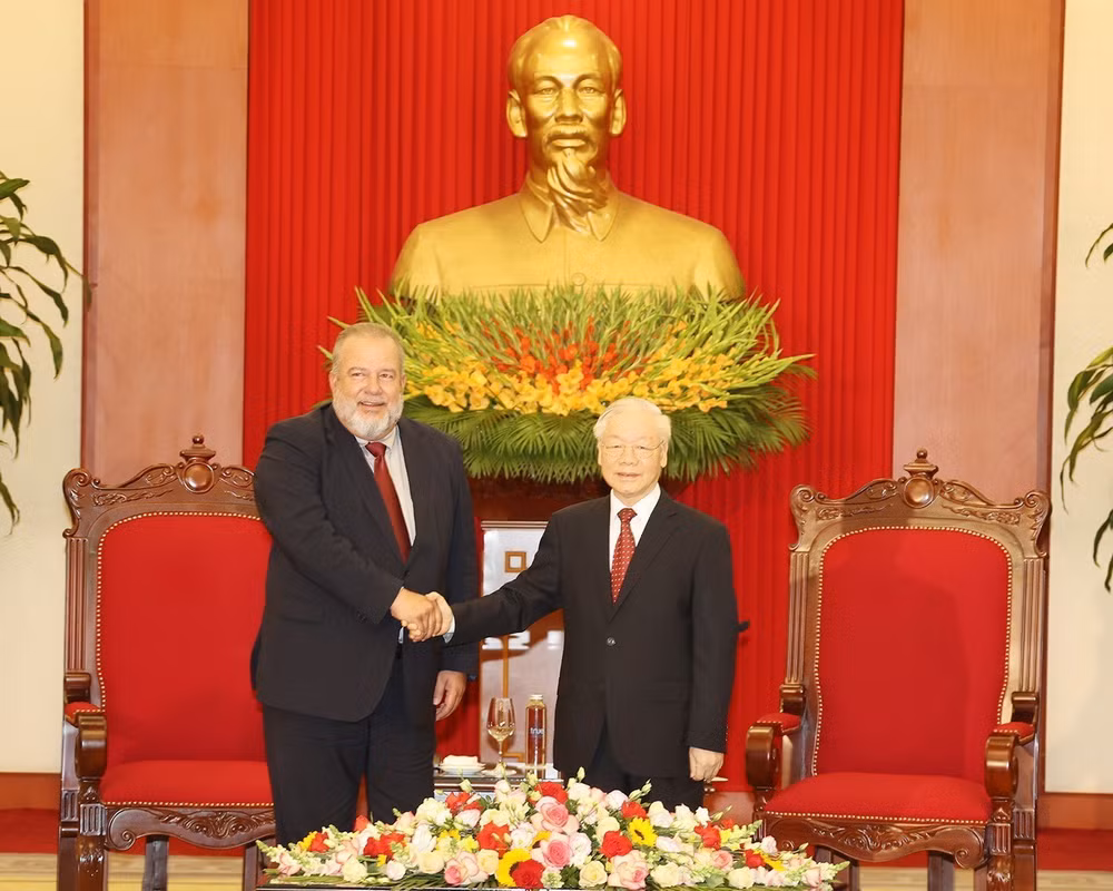 [Photo] Tổng Bí thư Nguyễn Phú Trọng tiếp Thủ tướng Cuba ảnh 1