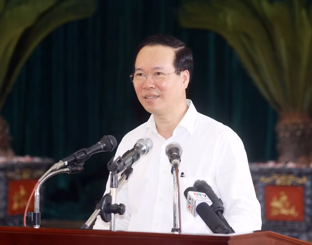 Chủ tịch nước thăm xã nông thôn mới kiểu mẫu Xuân Kiên ở Nam Định ảnh 1