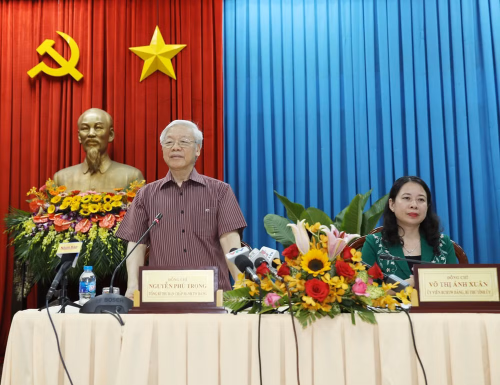 Tổng Bí thư Nguyễn Phú Trọng thăm, làm việc tại tỉnh An Giang ảnh 1