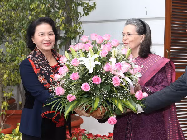 Chủ tịch Quốc hội Nguyễn Thị Kim Ngân gặp Chủ tịch Đảng Quốc đại Ấn Độ ảnh 1