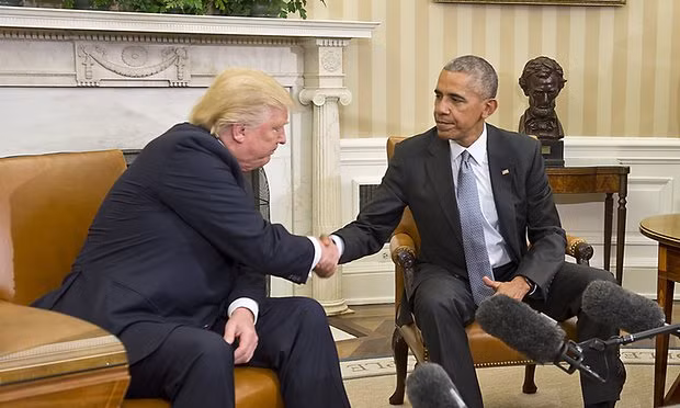 Tổng thống Mỹ Obama và ông Trump hội đàm kín tại Nhà Trắng ảnh 1