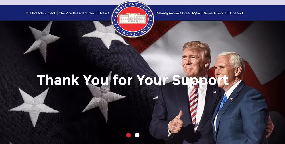 Đội ngũ chuyển giao quyền lực của ông Trump công bố trang web ảnh 1