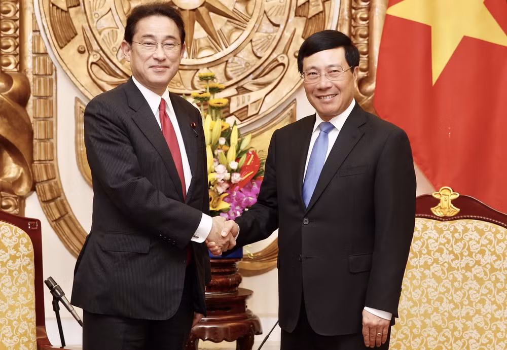 Phó Thủ tướng Phạm Bình Minh gặp nguyên Bộ trưởng Ngoại giao Nhật Bản ảnh 1