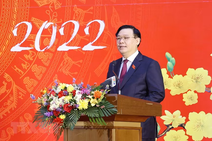Chủ tịch Quốc hội gặp mặt đầu Xuân Nhâm Dần 2022 ở Văn phòng Quốc hội ảnh 1