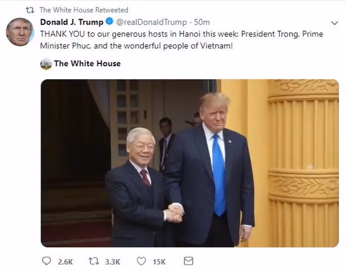 Tổng thống Mỹ gửi lời cảm ơn toàn thể người dân Việt Nam ảnh 1